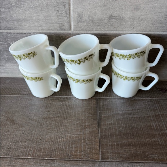 Vintage Corelle Spring Blossoms Crazy Daisy Set Of 6 D Coffee Mug (6pcs) - Picture 1 of 5
